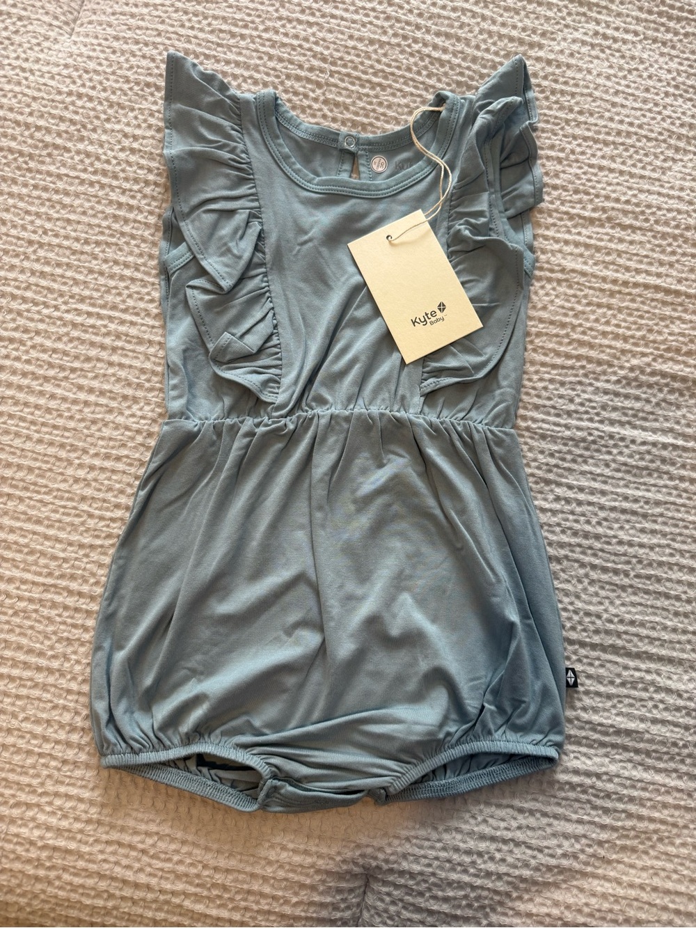 Kyte BABY Blue Ruffle One-Piece Romper